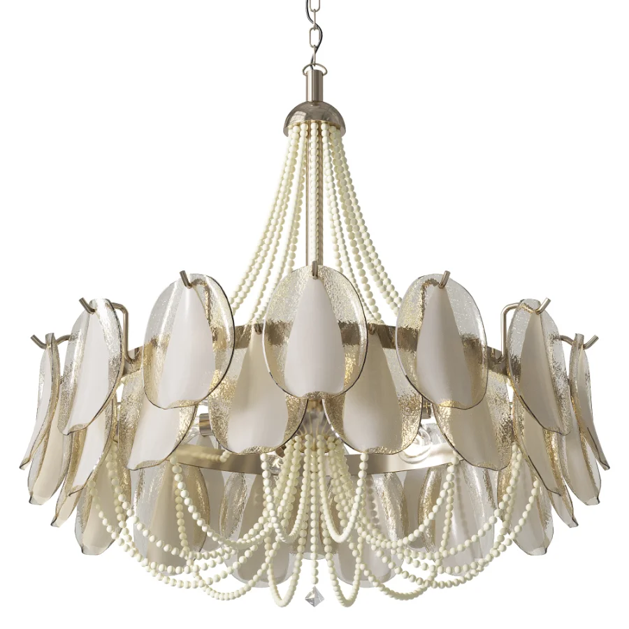 Blush Pink Petal Glass Chandelier Image 2