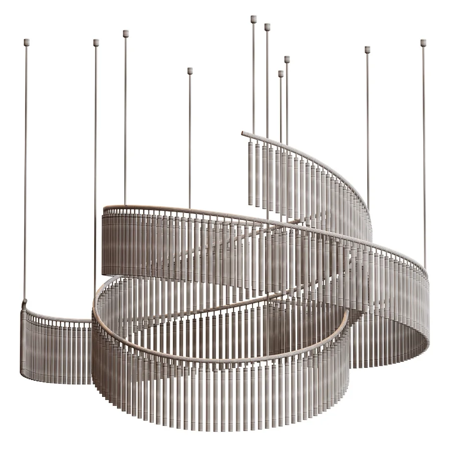 Glass_Ribbon_Shape_Chandelier Image 4