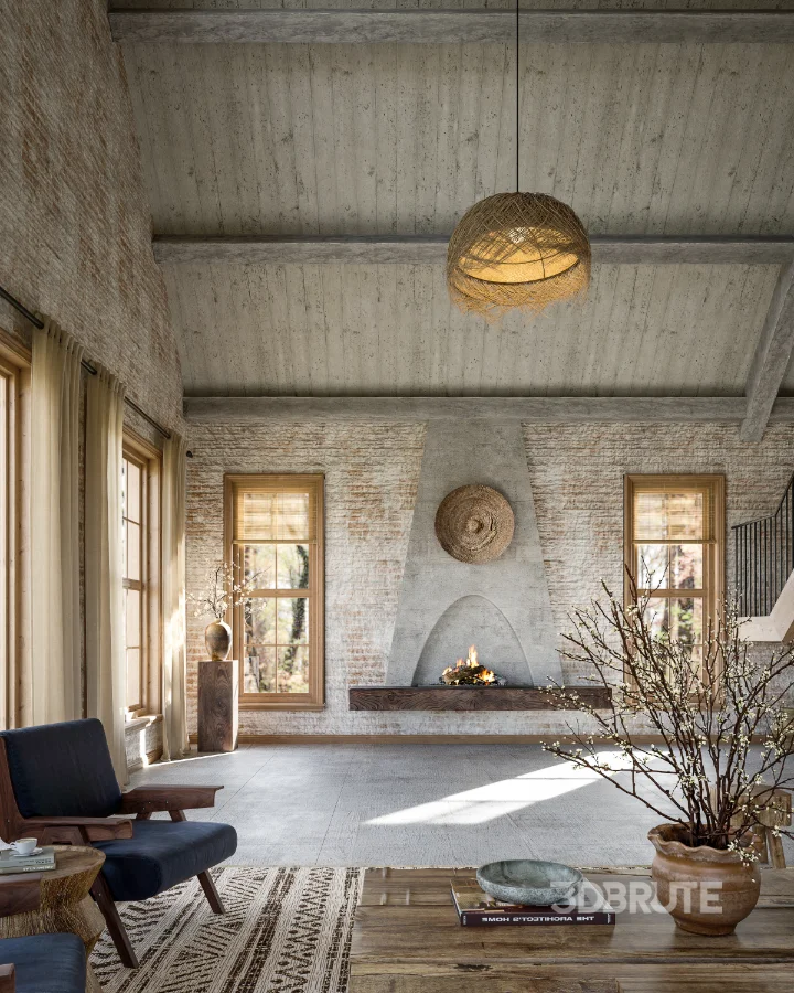 Wabi-sabi living room interior Image 2