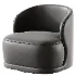 Stith Velvet Upholstered Swivel Barrel Chair - Thumbnail 4