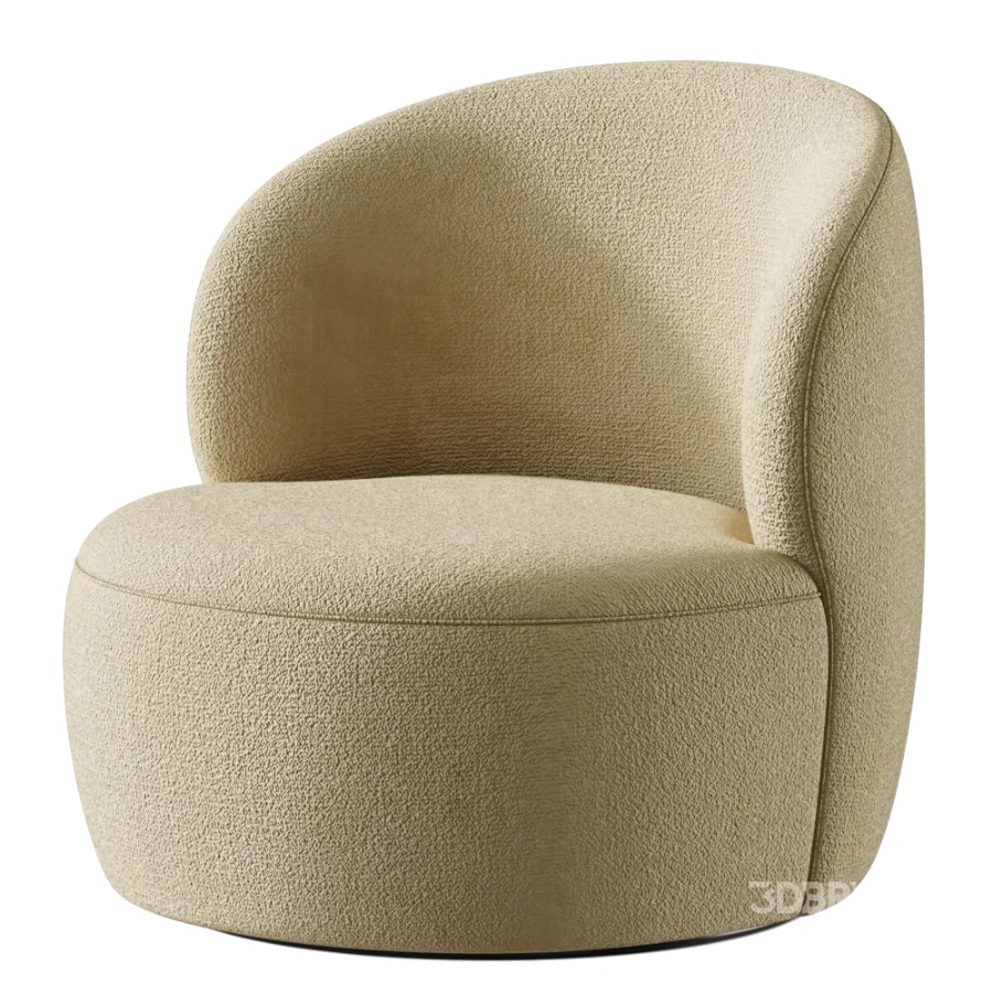 Upholstered Swivel Barrel Chair Image 4