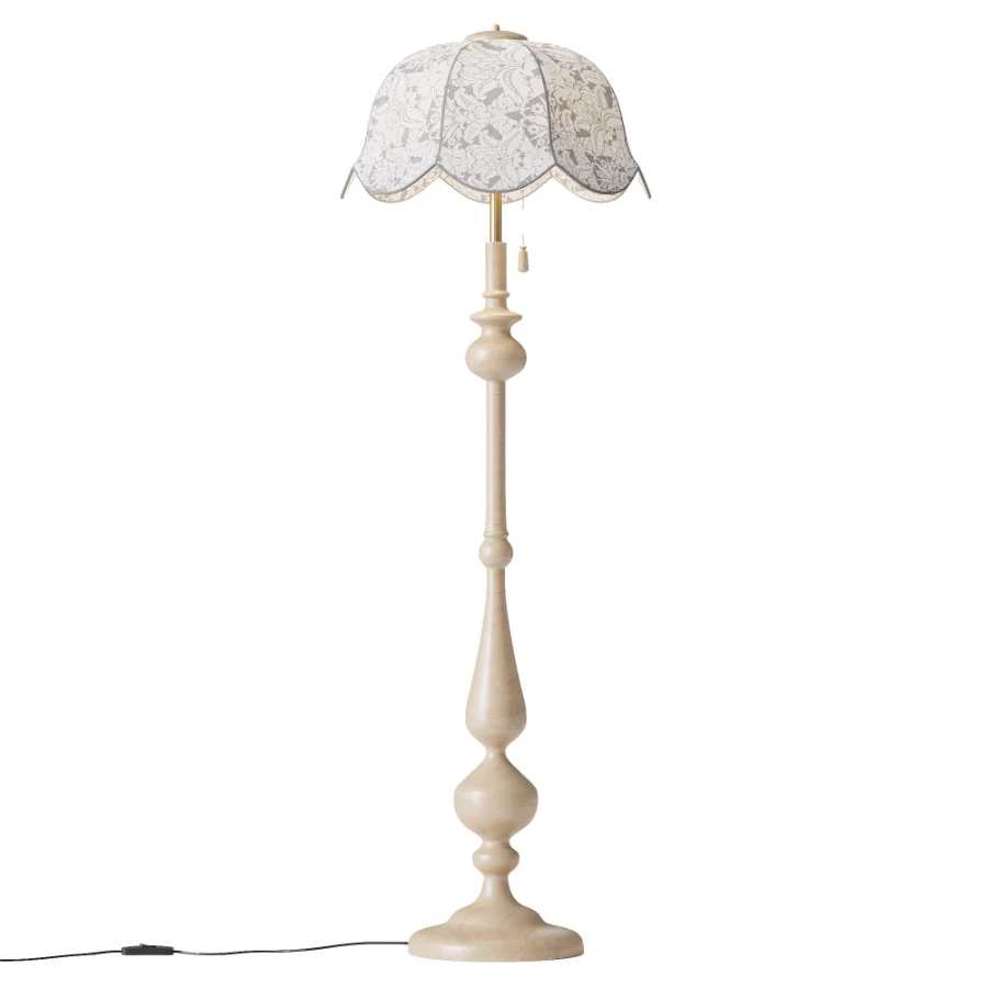 Vintage Floral Floor Lamp Image 1