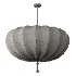 Traditional Japanese Round Iron Frame Fabric Shade Light Chandelier - Thumbnail 4