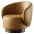 Modern Swivel Barrel Chairs With Wood Base - Thumbnail 4