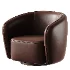 Modern Jacquard Swivel Barrel Accent Chair - Thumbnail 4
