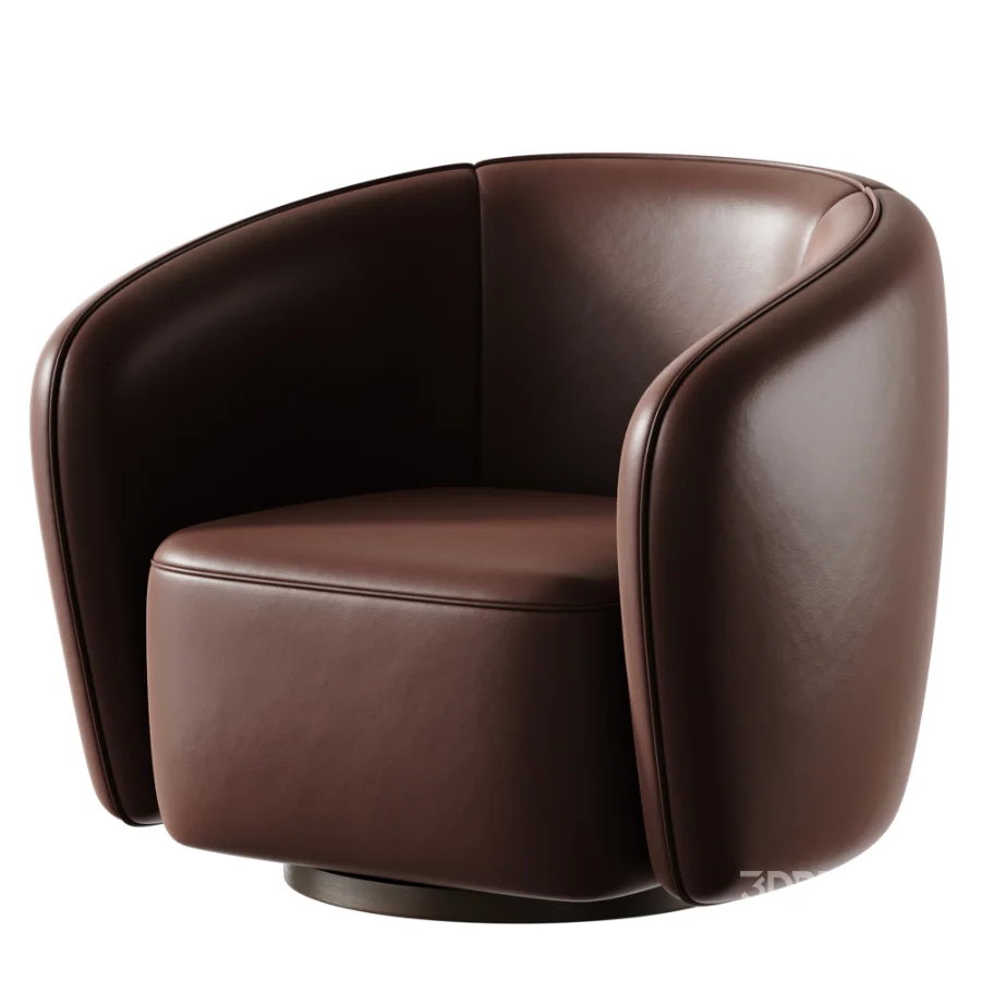 Modern Jacquard Swivel Barrel Accent Chair Image 4