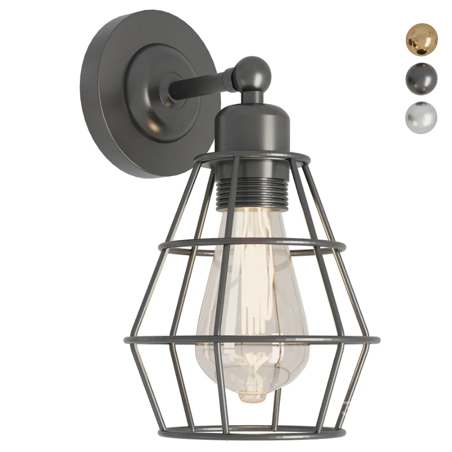 Wire Cage Wall Lamp Image 1