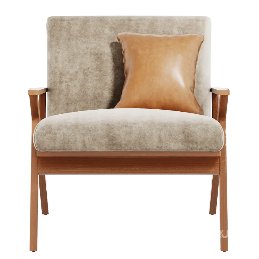 Cavett Wood Frame Armchair by Crate Barrel Image 4