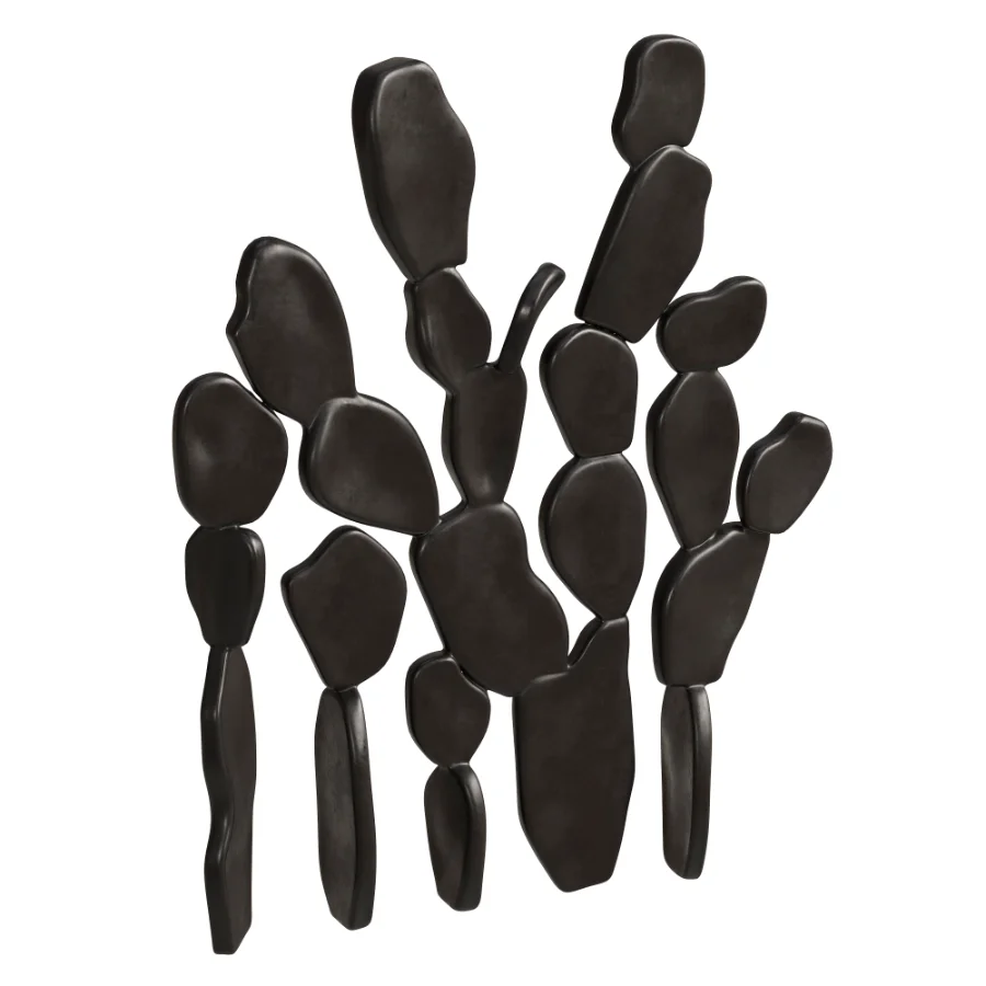 Modern Black Metal Cactus Floor Decor Set Image 5