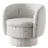 Wide Upholstered Tweed Swivel Barrel Accent ArmChair 360 - Thumbnail 4
