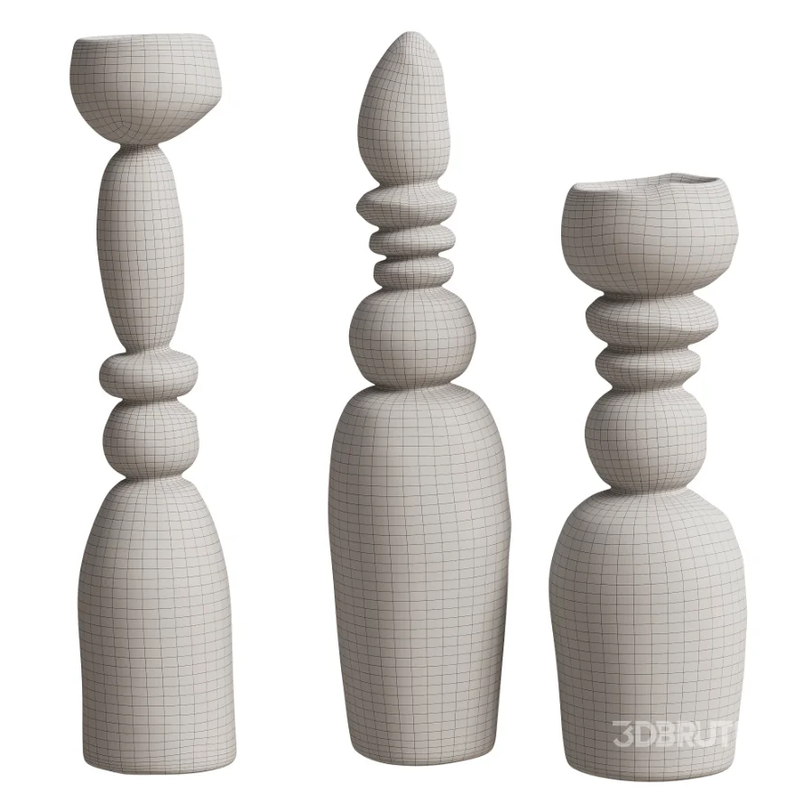Floor Sculpture Set Vases Image 5