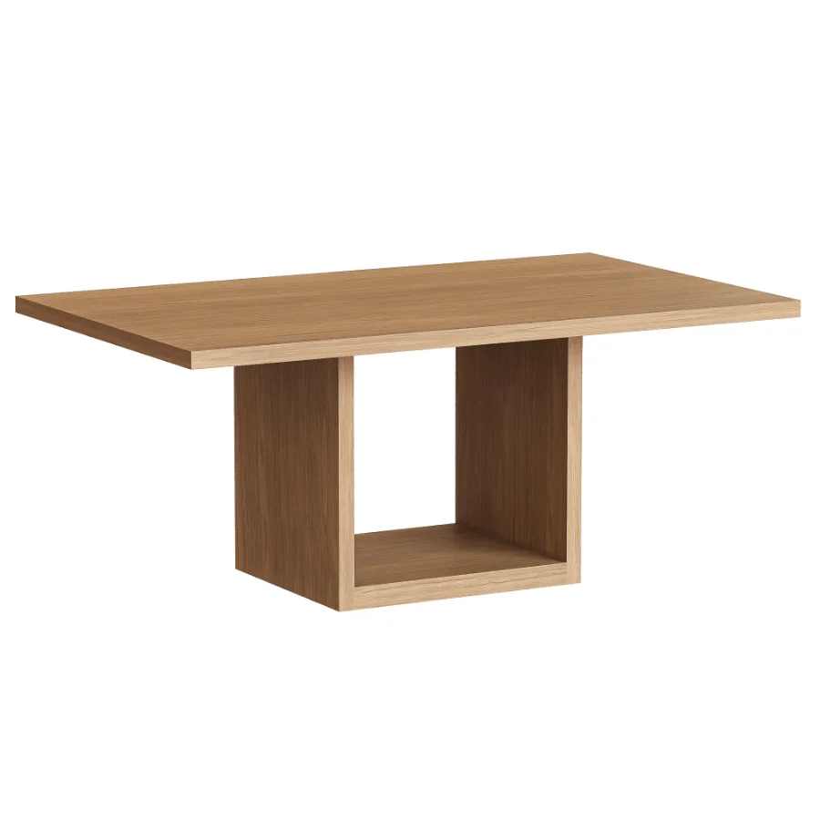 Marble and Wood Dining Table Image 3