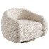 Laszlo Caramel Brown Leather Swivel Chair - Thumbnail 3