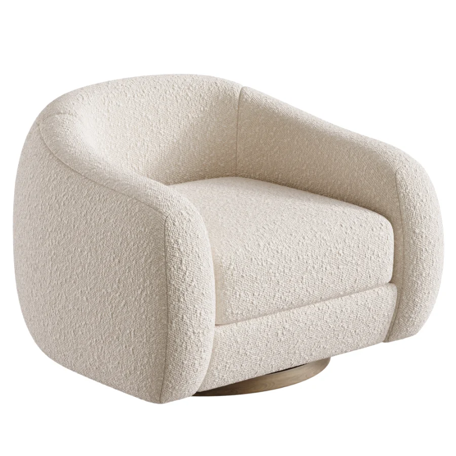 Laszlo Caramel Brown Leather Swivel Chair Image 3