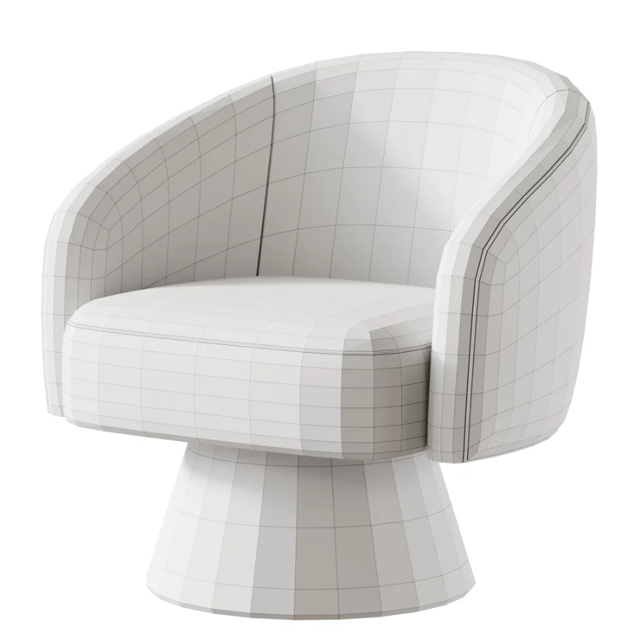 Lenn swivel armchair chenille taupe Image 6