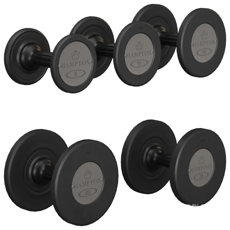 GEL GRIP Urethane Dumbbells Black Image 3