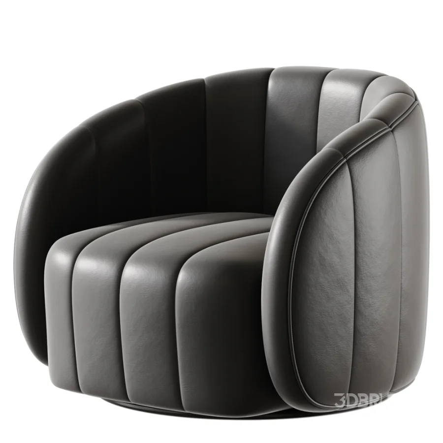 Upholstered Swivel Barrel Chair Image 4