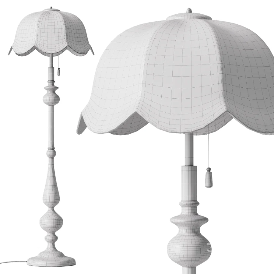 Vintage Floral Floor Lamp Image 3