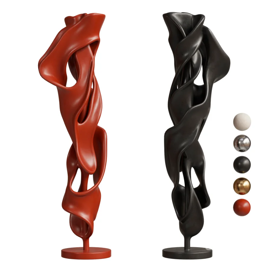 Organic Twisted Ribbon Floor Sculpture Image 2