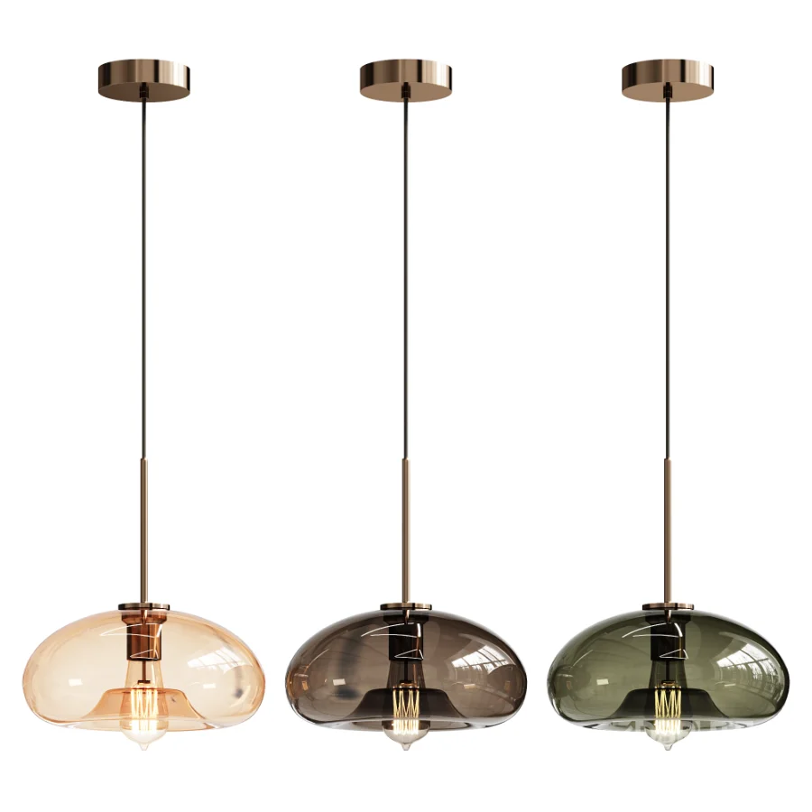 Modern Cognac Glass Pendant Light Image 3