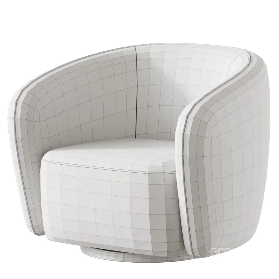 Modern Jacquard Swivel Barrel Accent Chair Image 7