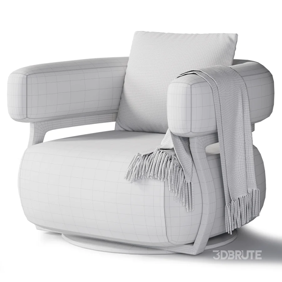 Luxury Burgundy Swivel Armchair Image 1