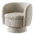 Wide Upholstered Tweed Swivel Barrel Accent ArmChair 360 - Thumbnail 2