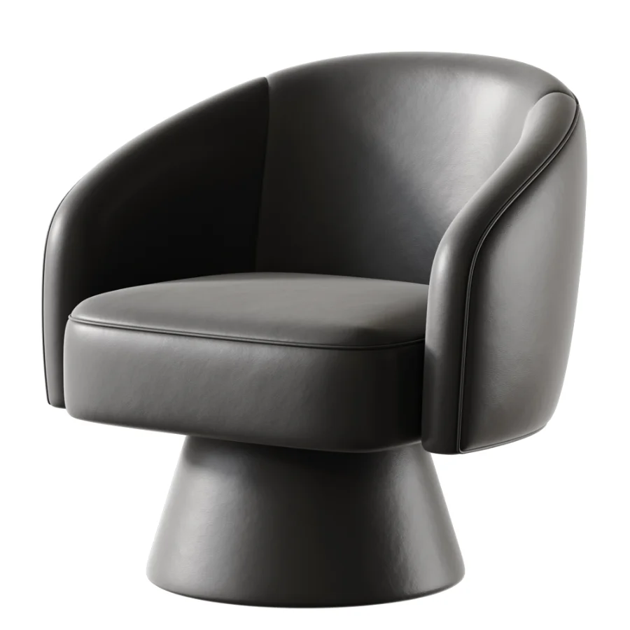 Lenn swivel armchair chenille taupe Image 5