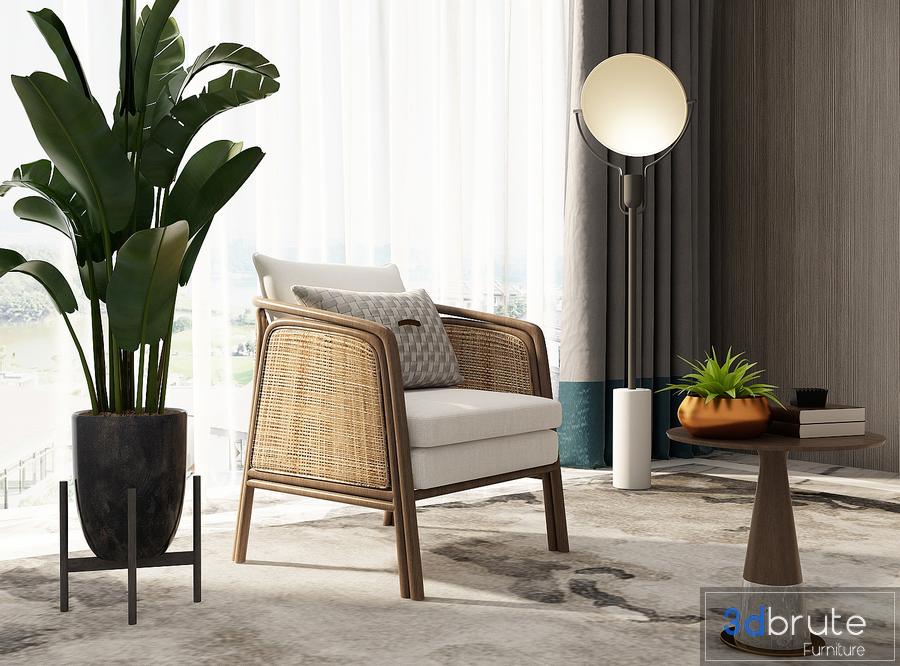 Cane chair 3d model 1 Image 1